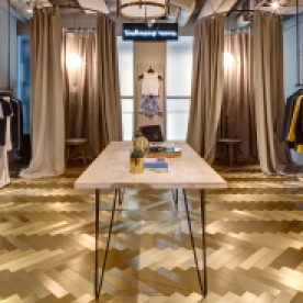Luxurious golden flooring for womenswear. Source: Ed Reeve